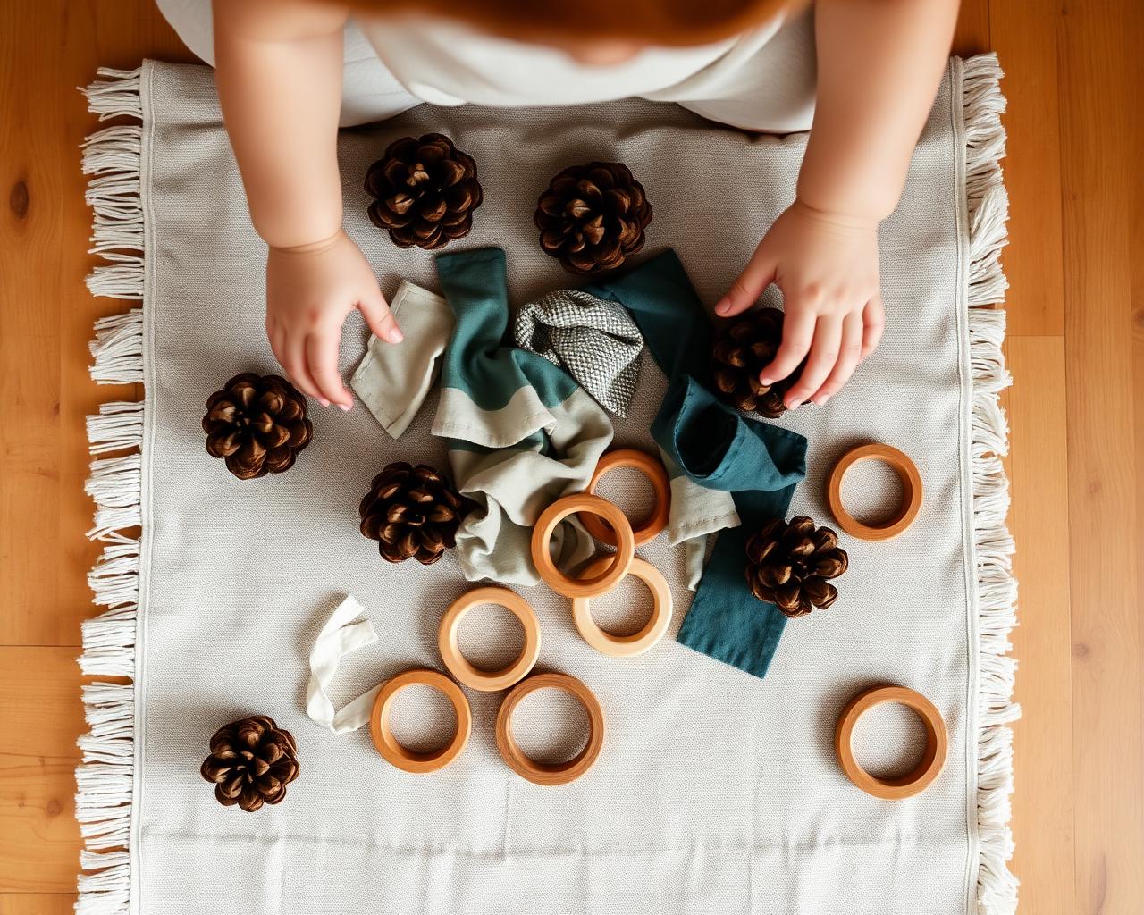 Niño inventando un juego con materiales sencillos